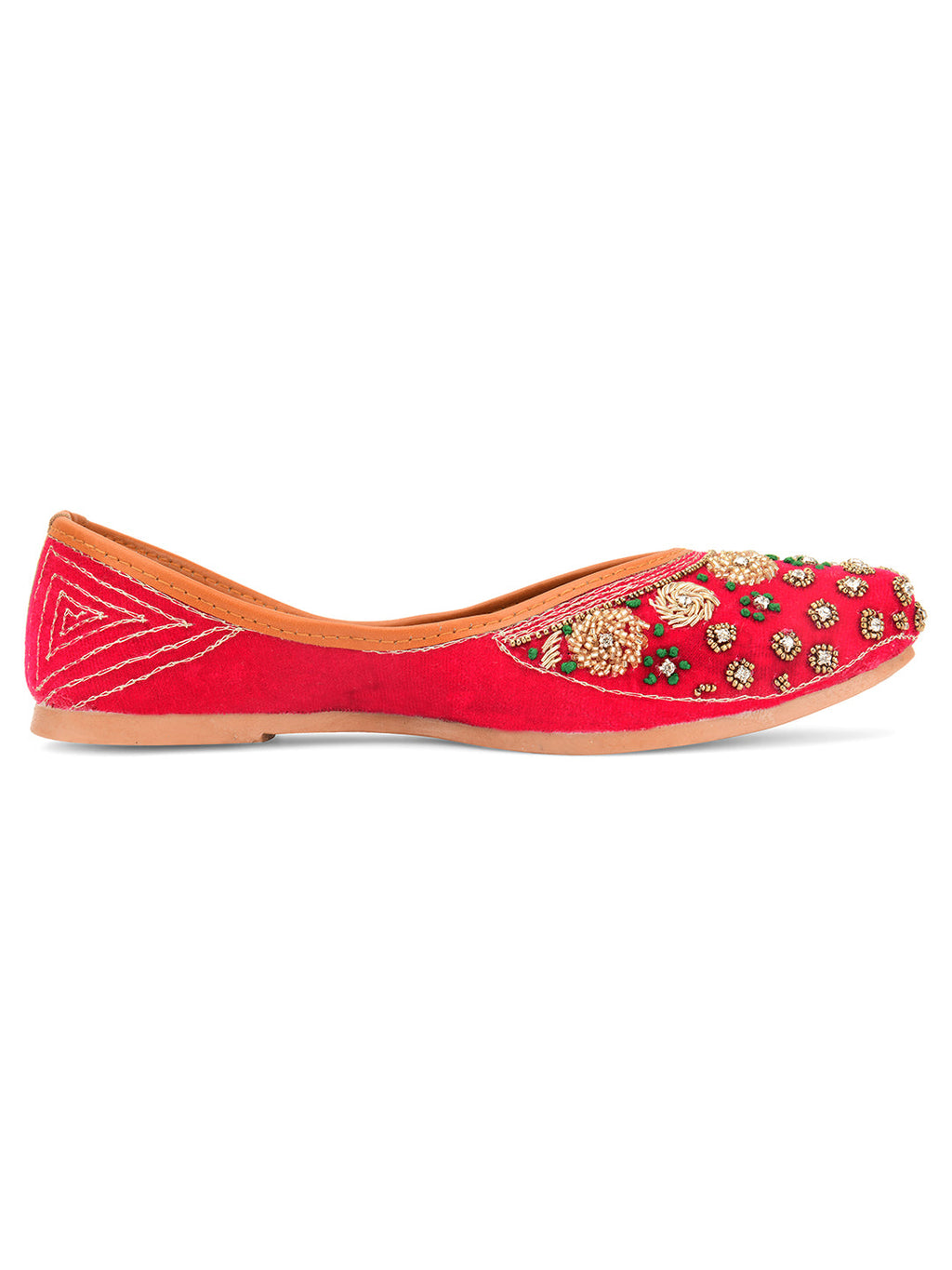 Desi Colour Women Indian Ethnic Footwear-Velvet Pink