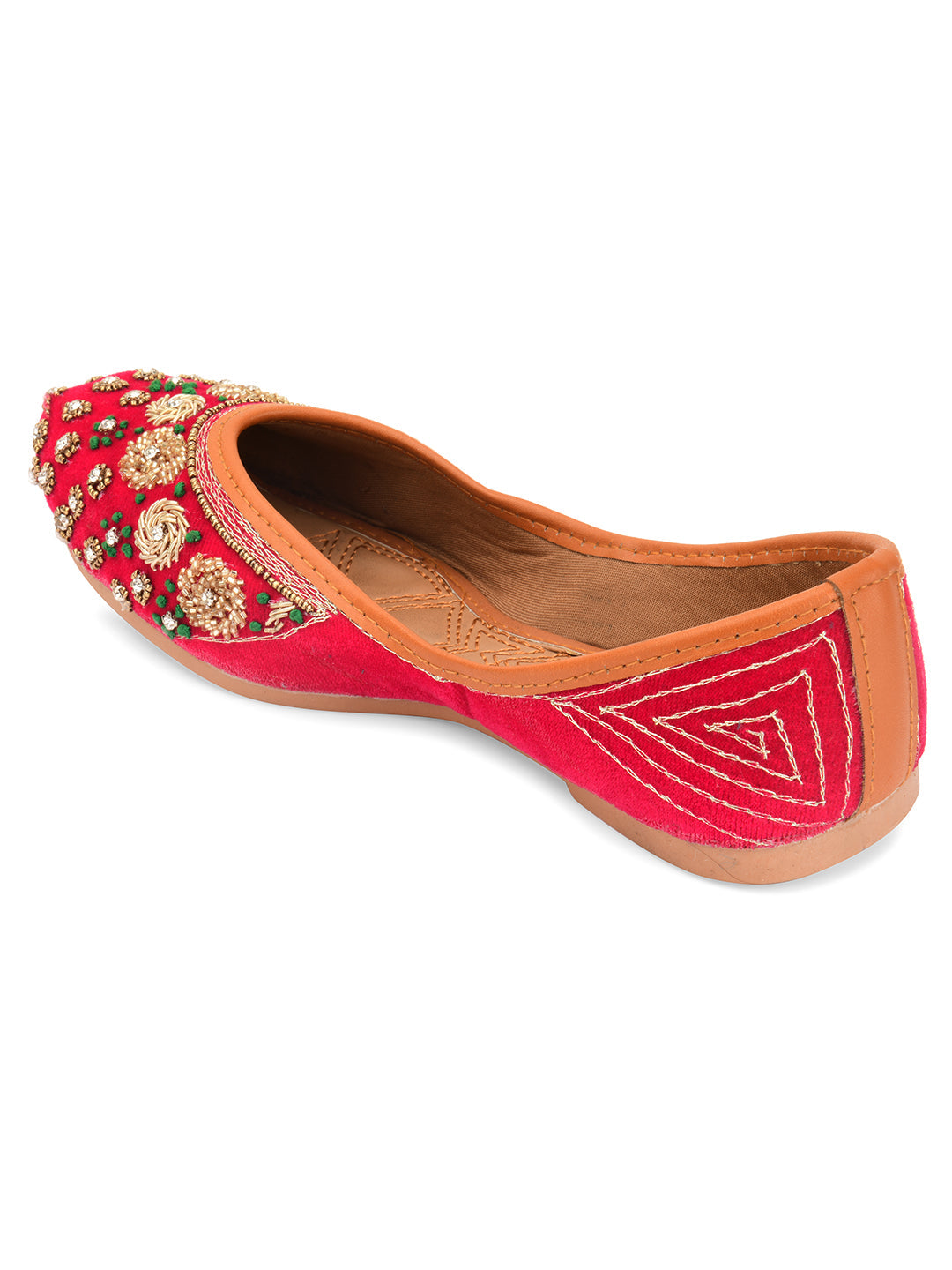 Desi Colour Women Indian Ethnic Footwear-Velvet Pink