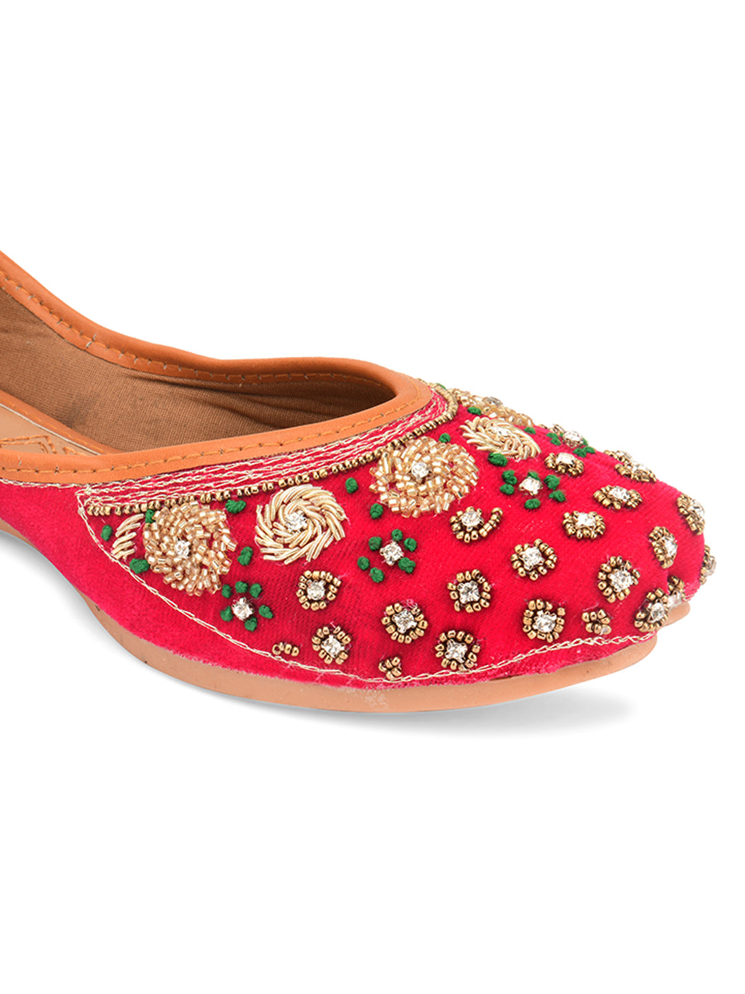 Desi Colour Women Indian Ethnic Footwear-Velvet Pink