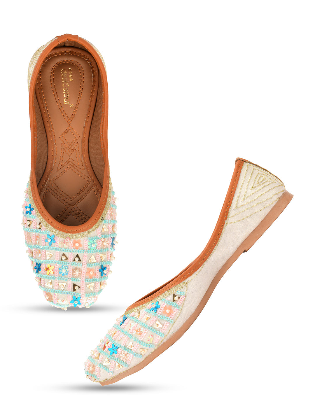 Desi Colour Women Indian Ethnic Footwear-Multi Star