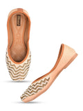 Desi Colour Women Indian Ethnic Footwear-Part Wear Peach Pearl Work