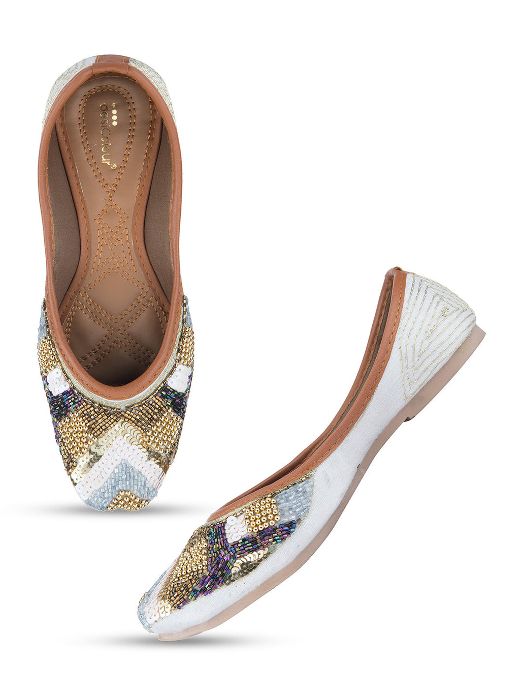 Desi Colour Women Indian Ethnic Footwear-Heavy Emb -17
