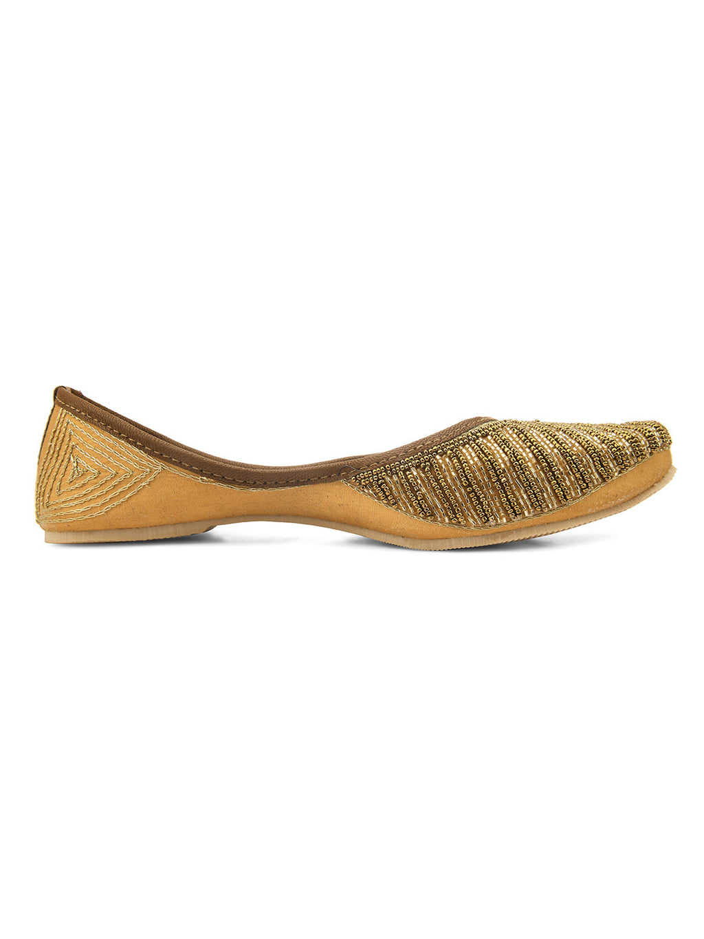 Desi Colour Women Indian Ethnic Footwear-TPR-Golden Lines