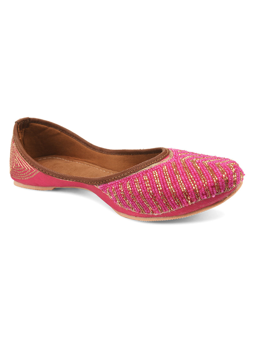 Desi Colour Women Indian Ethnic Footwear-TPR-Pink Lines