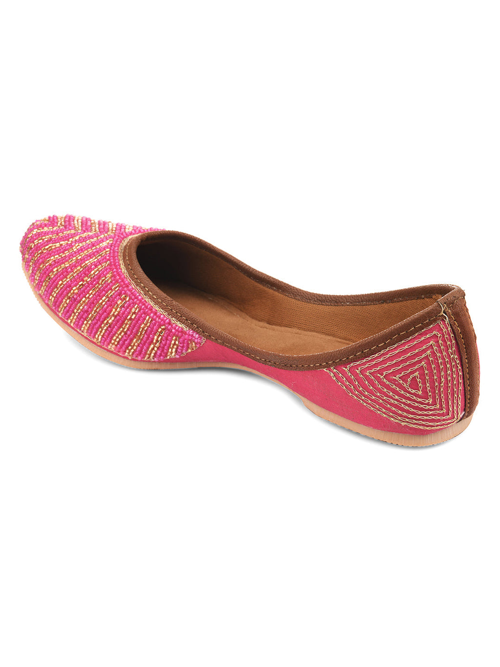 Desi Colour Women Indian Ethnic Footwear-TPR-Pink Lines