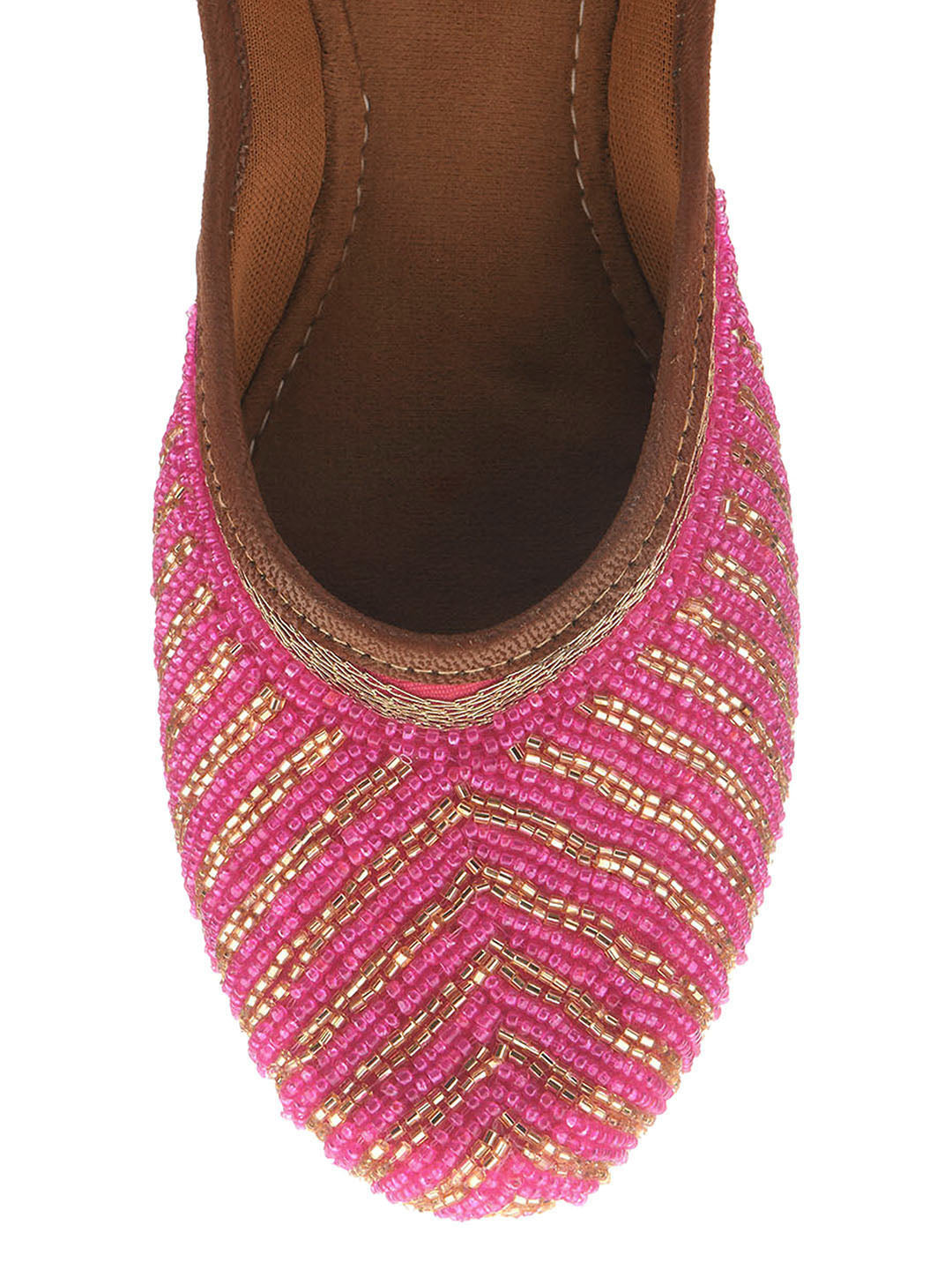 Desi Colour Women Indian Ethnic Footwear-TPR-Pink Lines