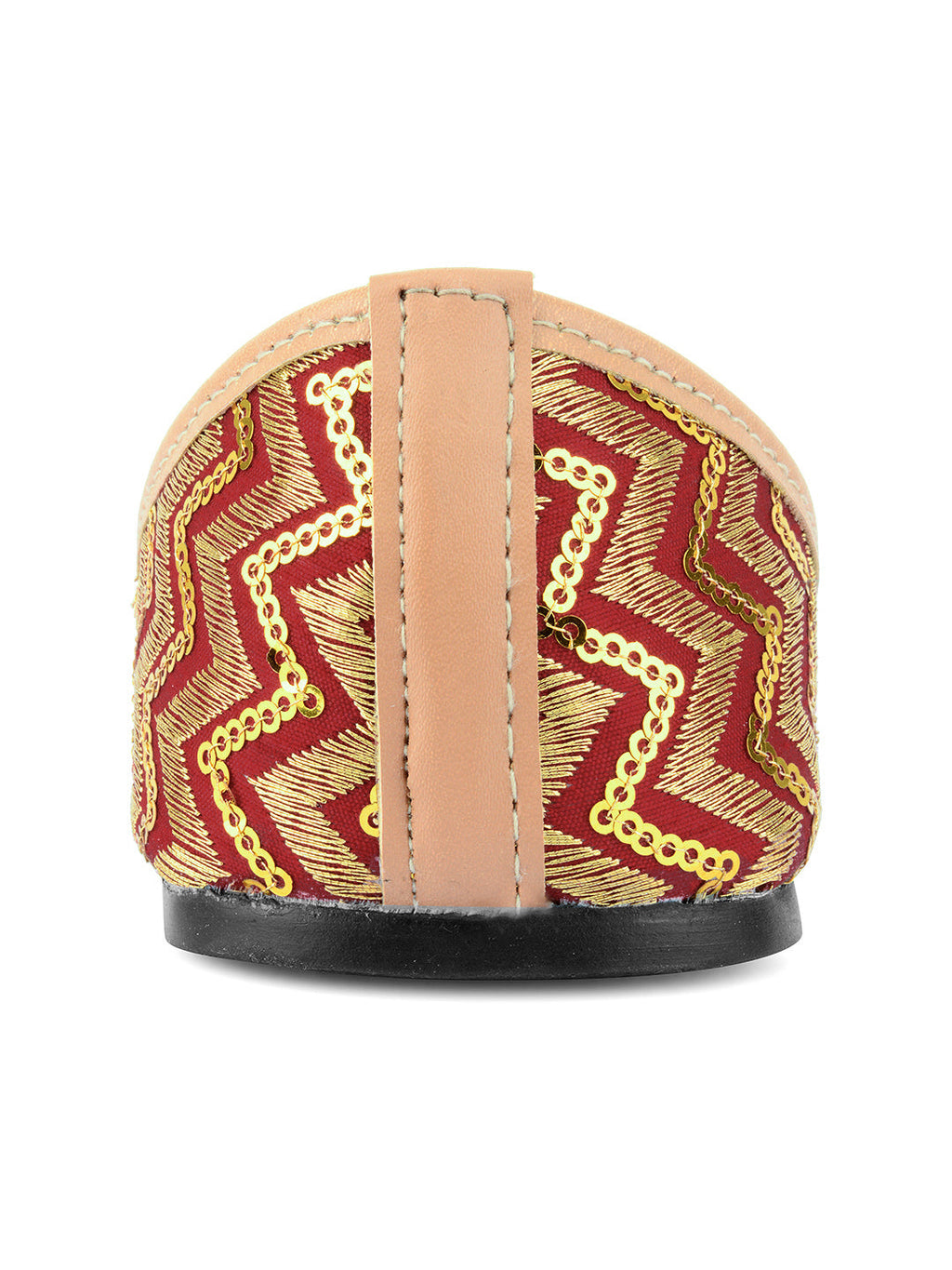 Desi Colour Women Indian Ethnic Footwear-Maroon Zigzag