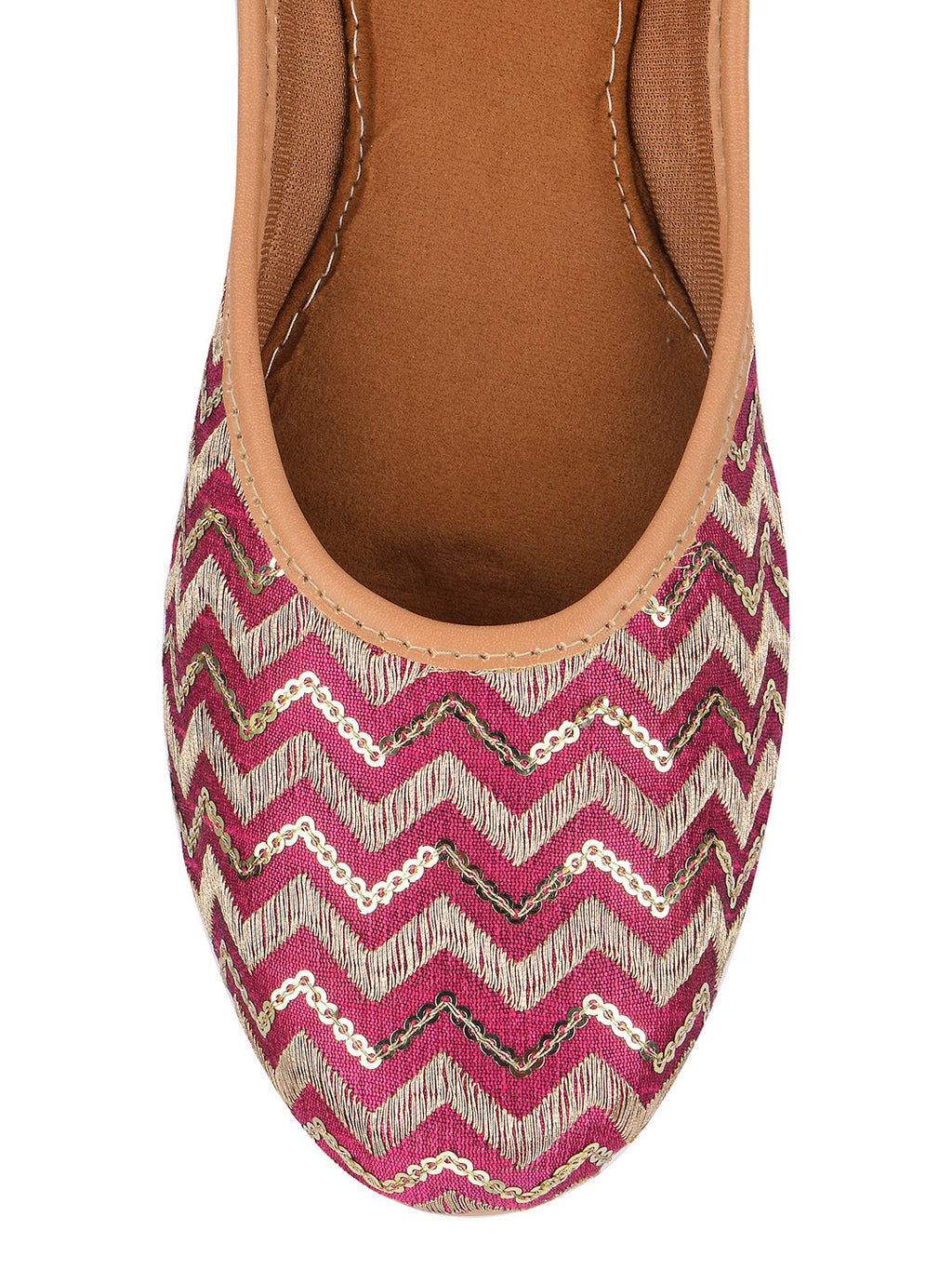 Desi Colour Women Indian Ethnic Footwear-Pink Chevron