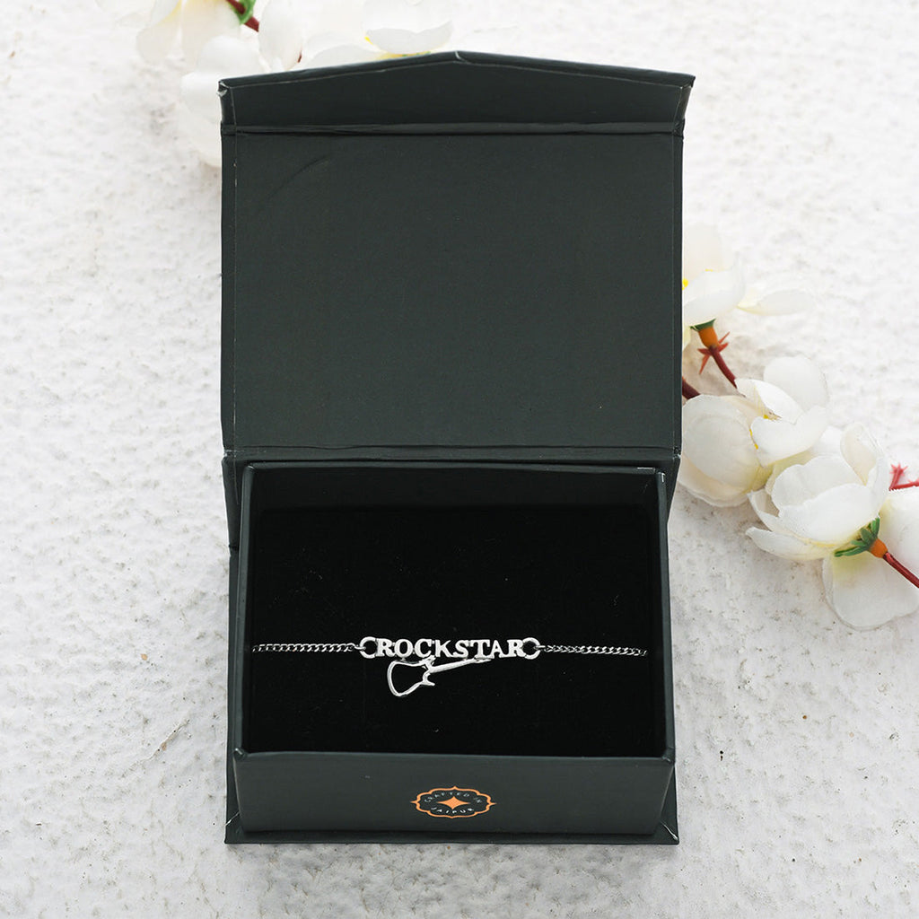 trueBrowns 925 Sterling Silver Precious ROCKSTAR Bracelet Rakhi