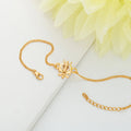 trueBrowns 925 Sterling Silver Gold-Polished Gold Micron Plated Trishul Bracelet Rakhi