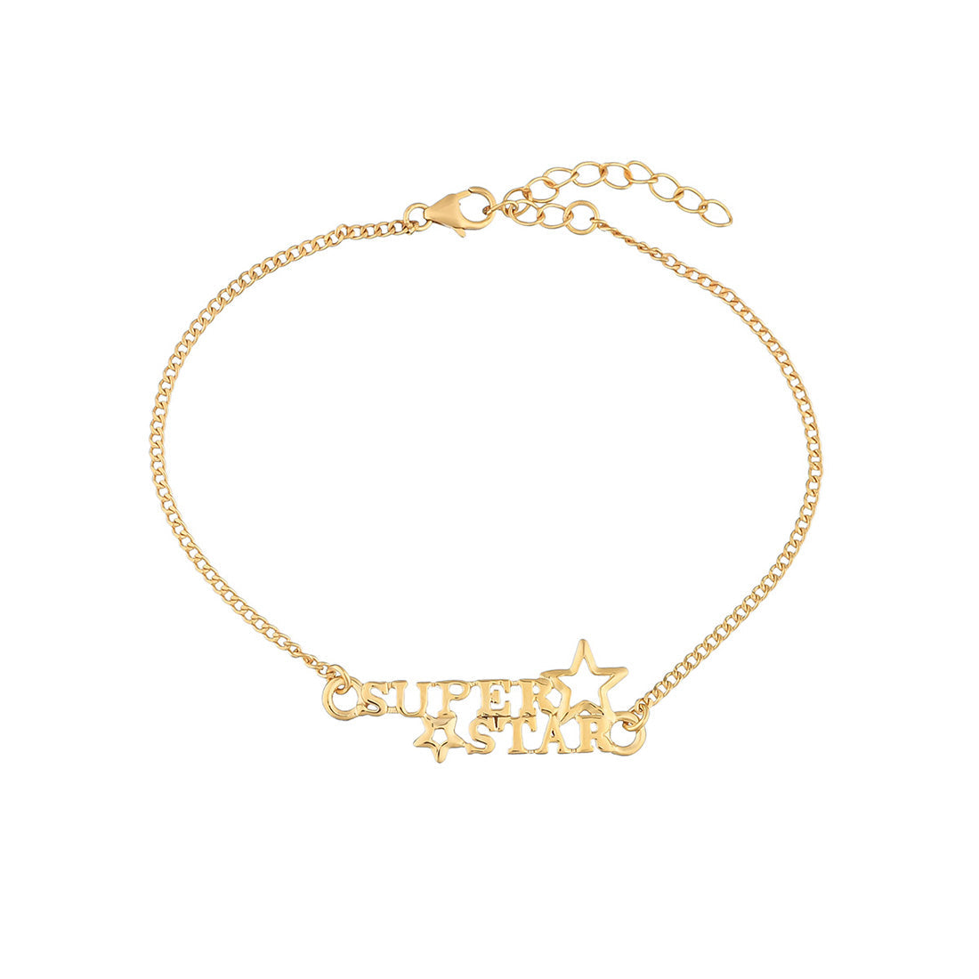 trueBrowns 925 Sterling Silver Gold-Polished Gold Micron Plated Superstar Bracelet Rakhi