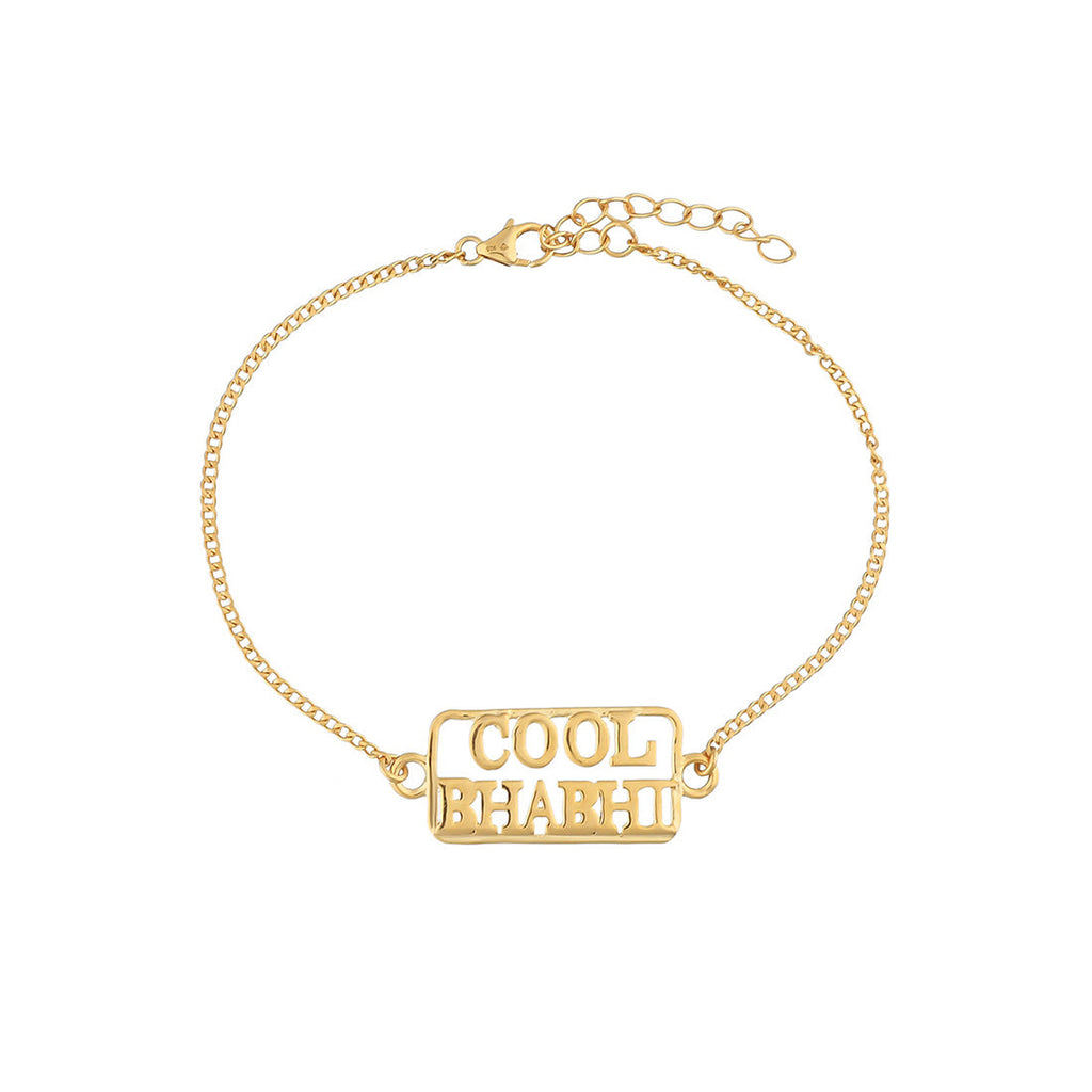 trueBrowns 925 Sterling Silver Gold-Polished Gold Micron Plated Cool Bhabhi Rakhi