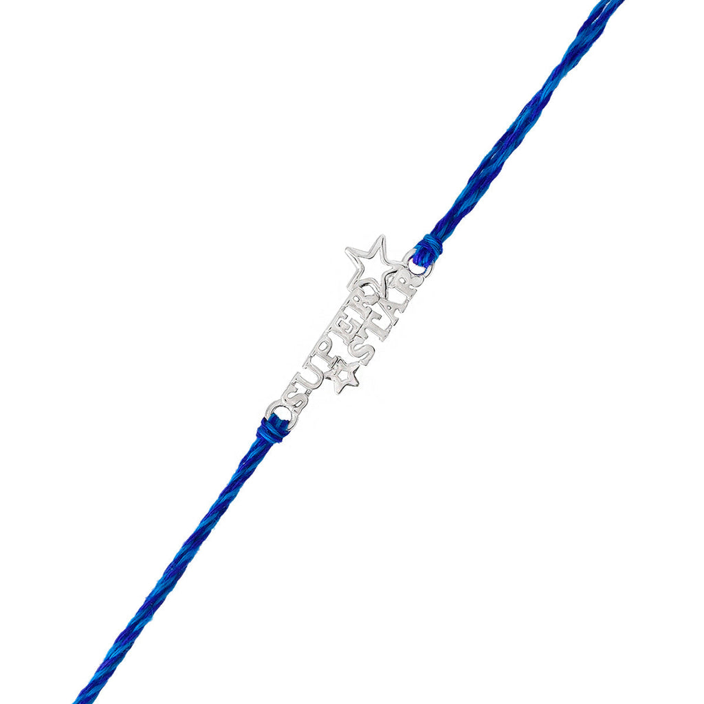trueBrowns 925 Sterling Silver Precious Superstar Thread Rakhi