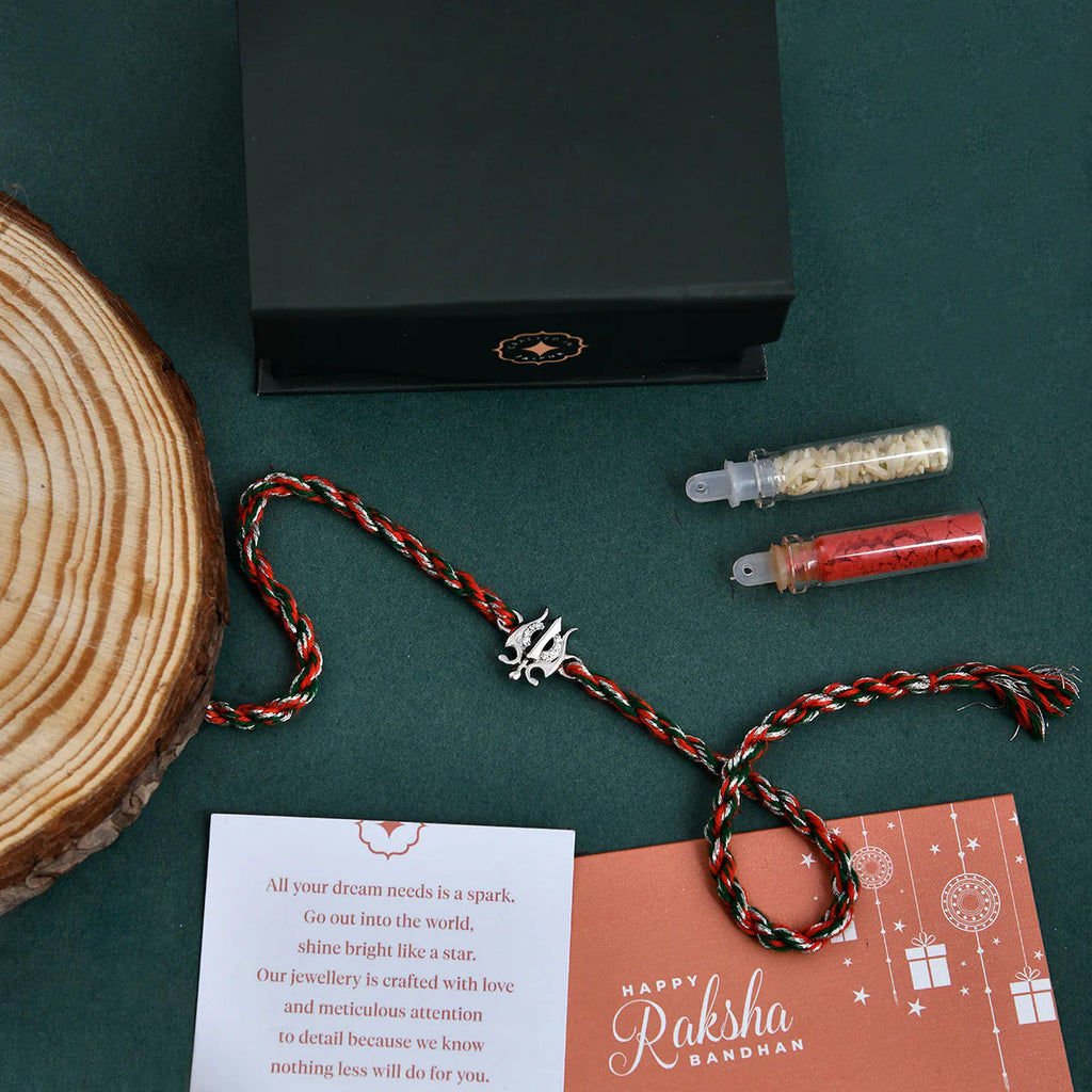 trueBrowns 925 Sterling Silver Precious Silver Thread Rakhi