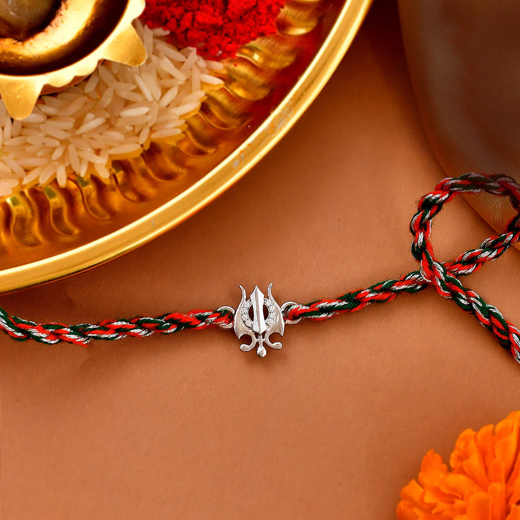 trueBrowns 925 Sterling Silver Precious Silver Thread Rakhi