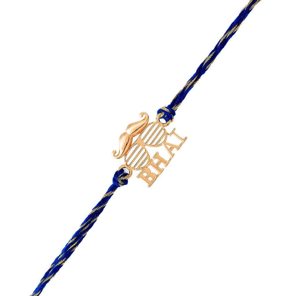 trueBrowns X Voylla 925 Sterling Silver Gold-Polished Gold Micron Plated Bhai Thread Rakhi