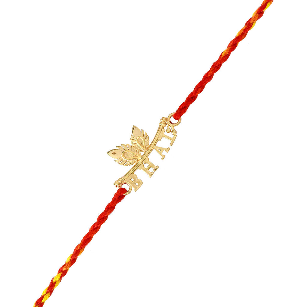 trueBrowns X Voylla 925 Sterling Silver Gold-Polished Gold Micron Plated Bhai Thread Rakhi