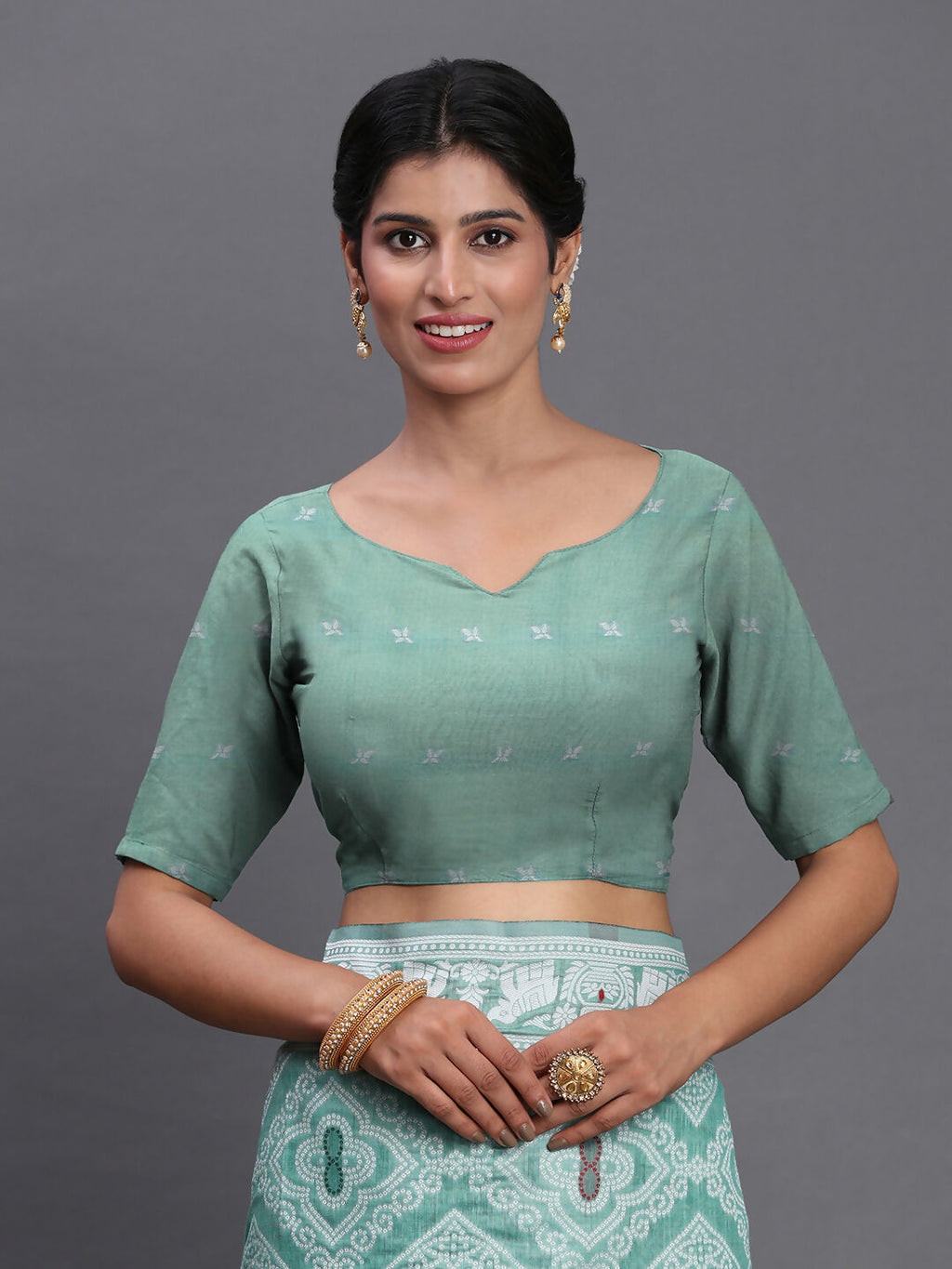 Shree Shyam Fashion Linen Cotton Sea Green Saree