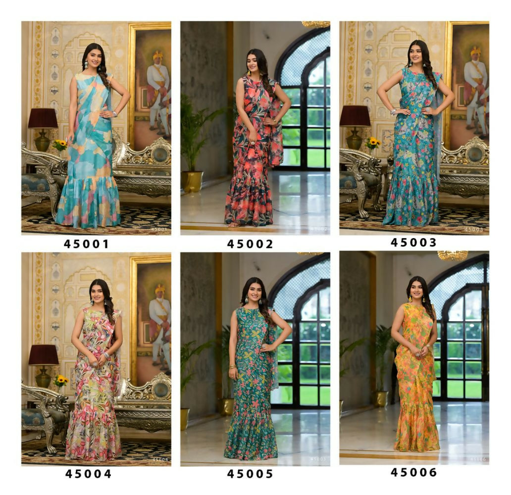 Partywear Designer Teal Slime Georgette Fancy Saree - Anbazaar