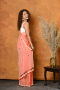Very Much Indian Pure Mul Cotton Handloom Saree - Peach