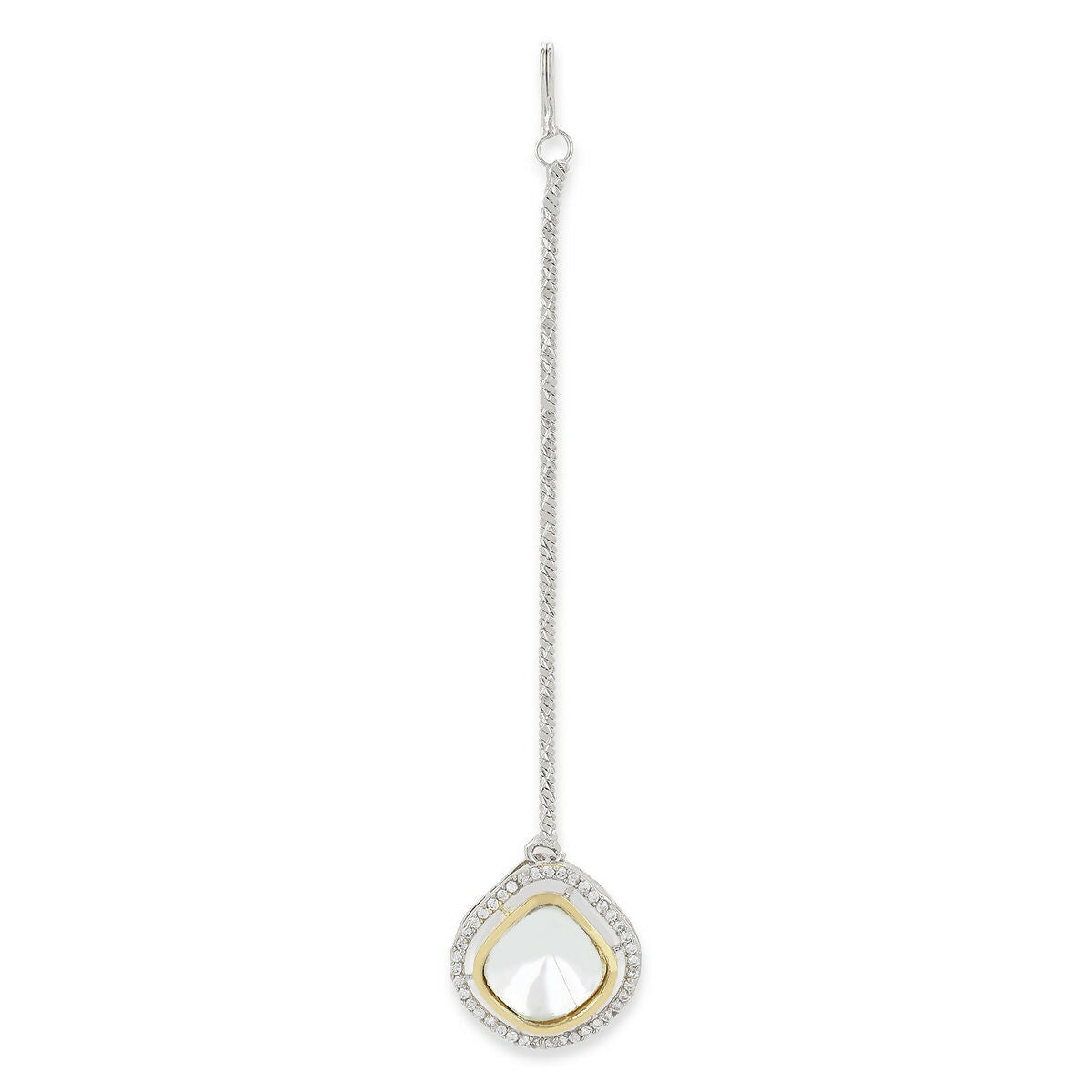 Silver Kundan Maang Tikka- Ruby Raang