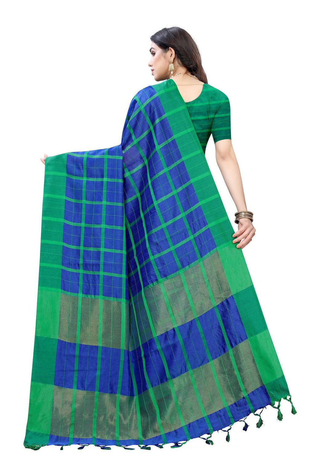 Vamika Navy Cotton Silk Weaving Saree (SATURN NAVY)