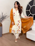Lorenvalley Cream Cotton Silk Embroidered work Kurta Set