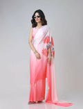 Vastranavya Blush Pink Freehand Floral Print Ready to Wear Saree