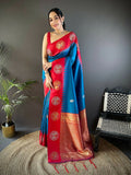 Joban Fashion Red Butti Banarasi Silk Sarees