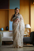 Vamsee White Organza Saree