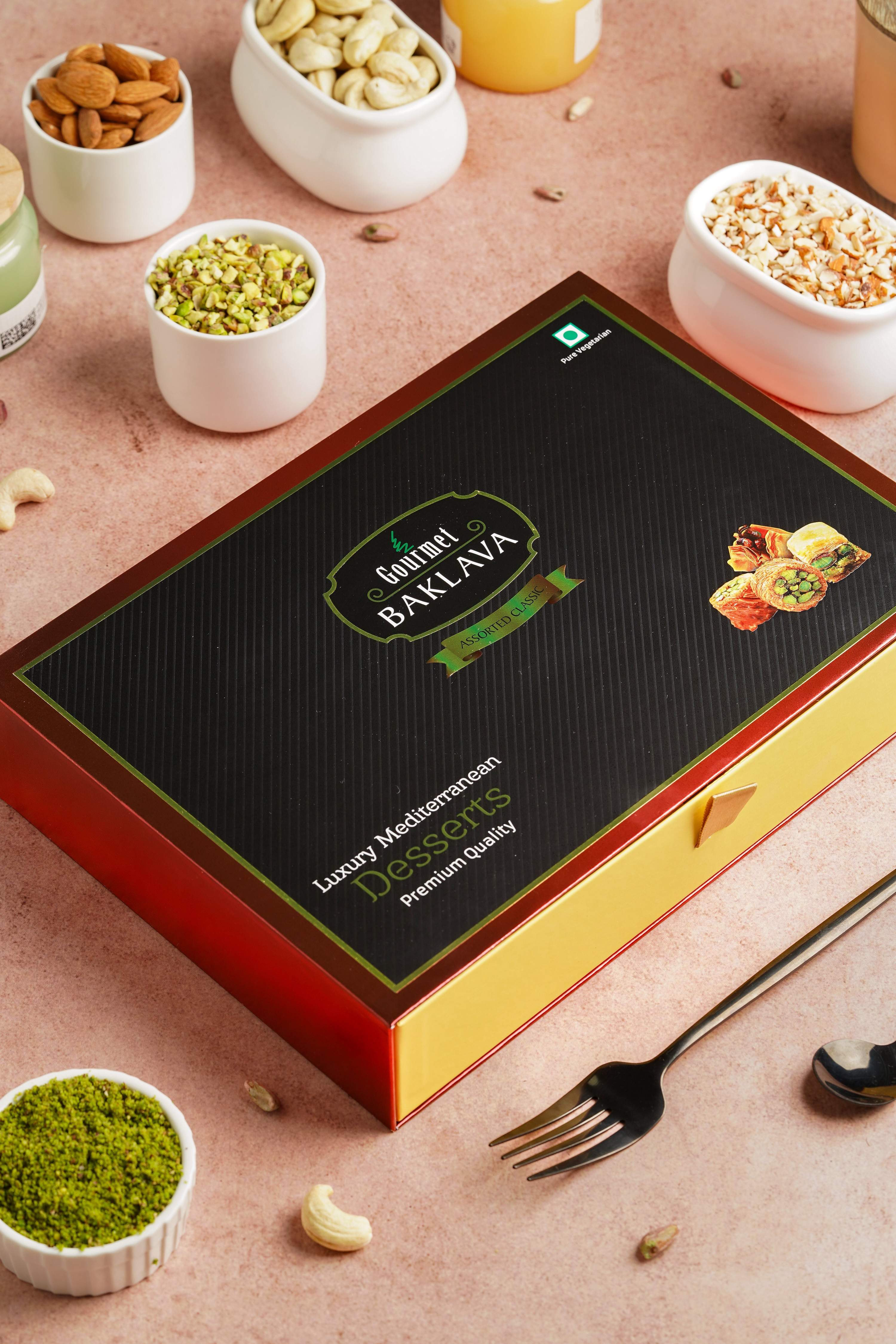 Gourmet Baklava Luxury Gift Box Of Hazelnut Nest Baklava