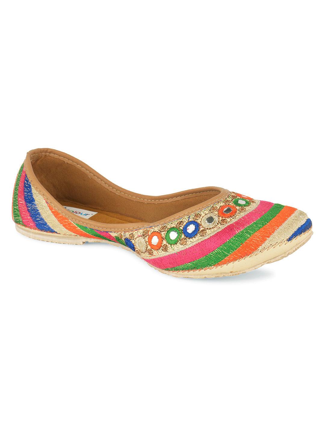 Desi Colour Women Indian Ethnic Footwear-Mirror Archie