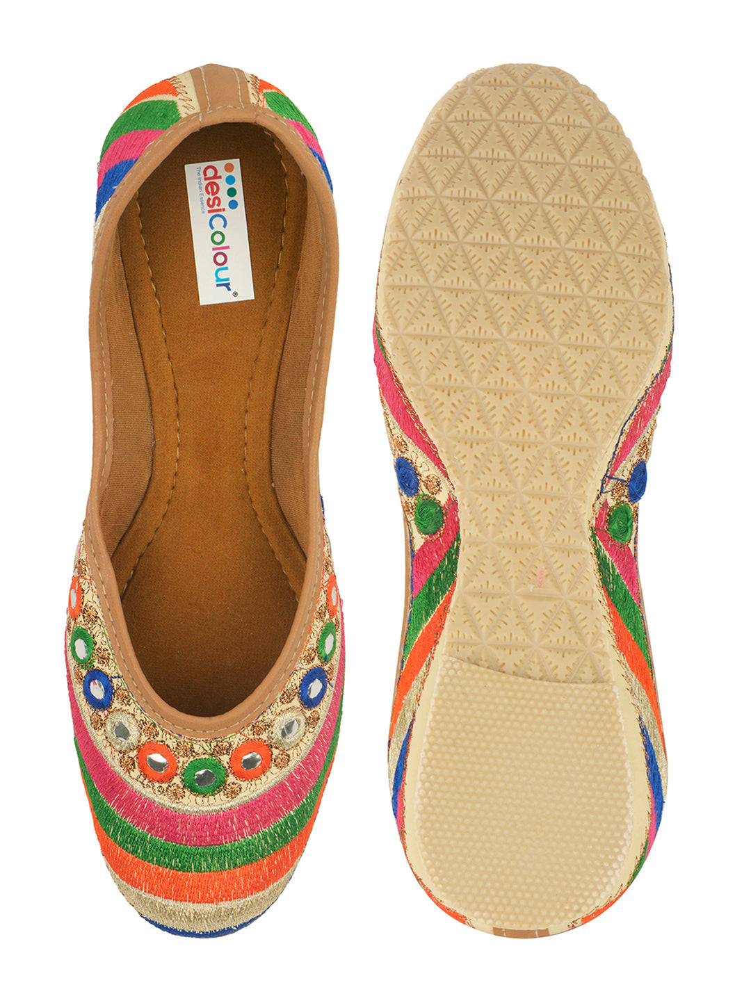 Desi Colour Women Indian Ethnic Footwear-Mirror Archie