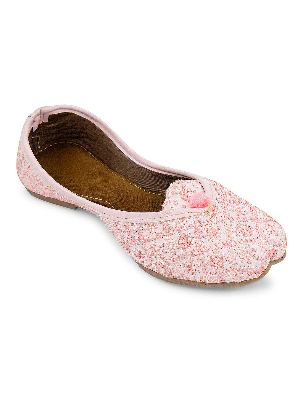 Desi Colour Women Indian Ethnic Footwear-Pink Front Flip