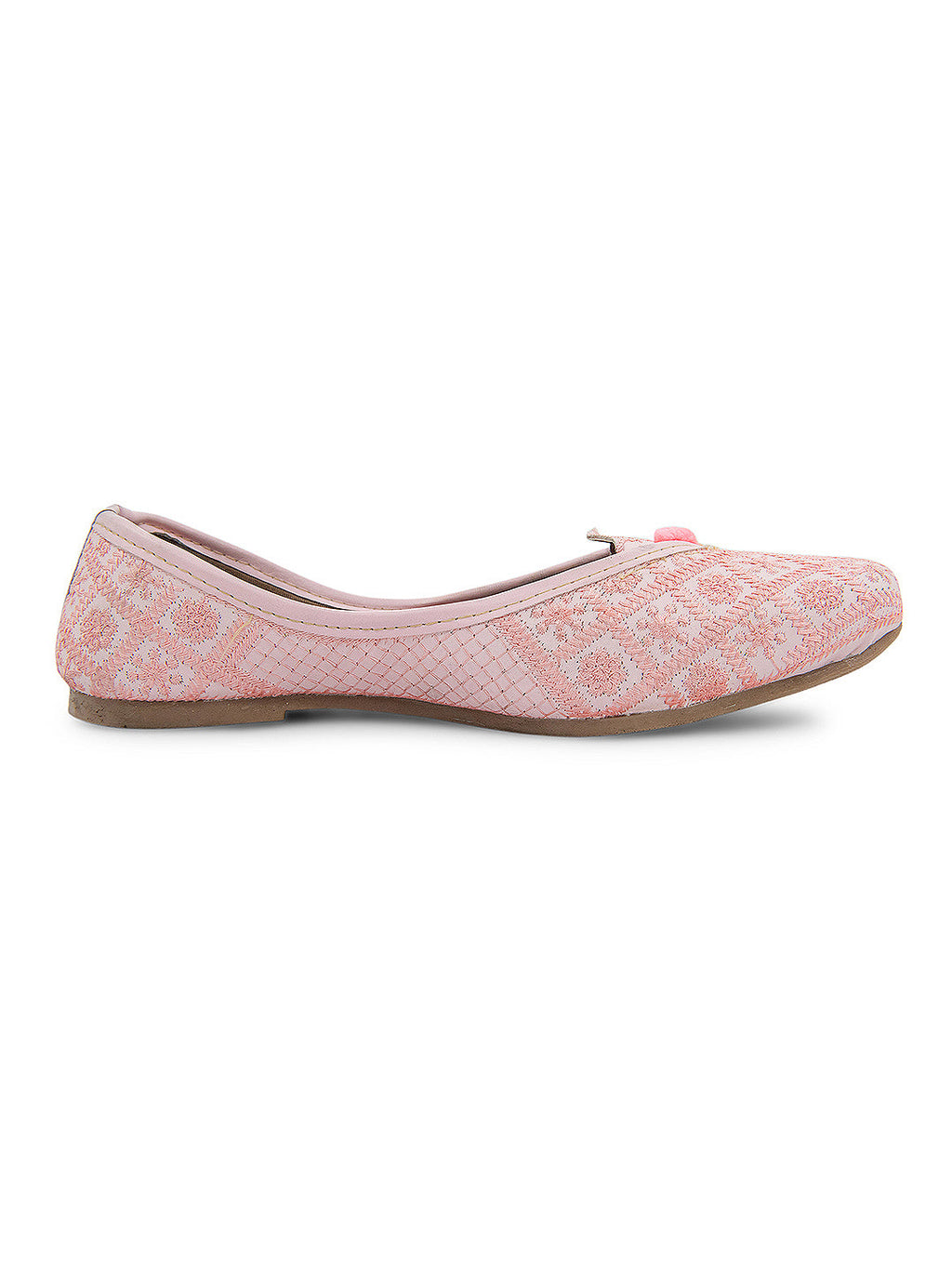 Desi Colour Women Indian Ethnic Footwear-Pink Front Flip