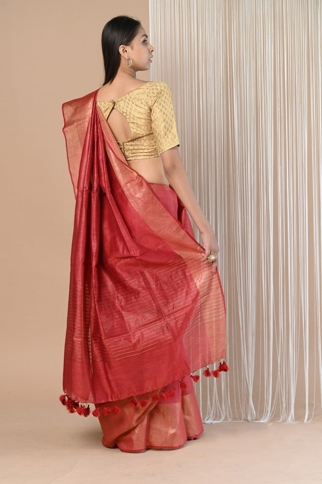 Very Much Indian Exclusive Pure Moonga Tussar Silk Saree With Beautiful Border