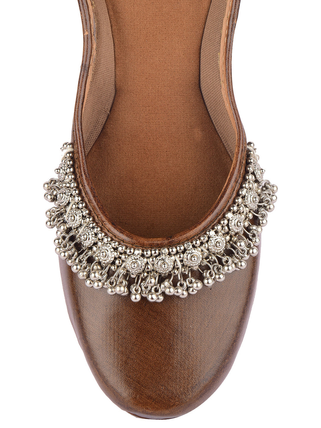 Desi Colour Women Indian Ethnic Footwear-Brown Gungroo