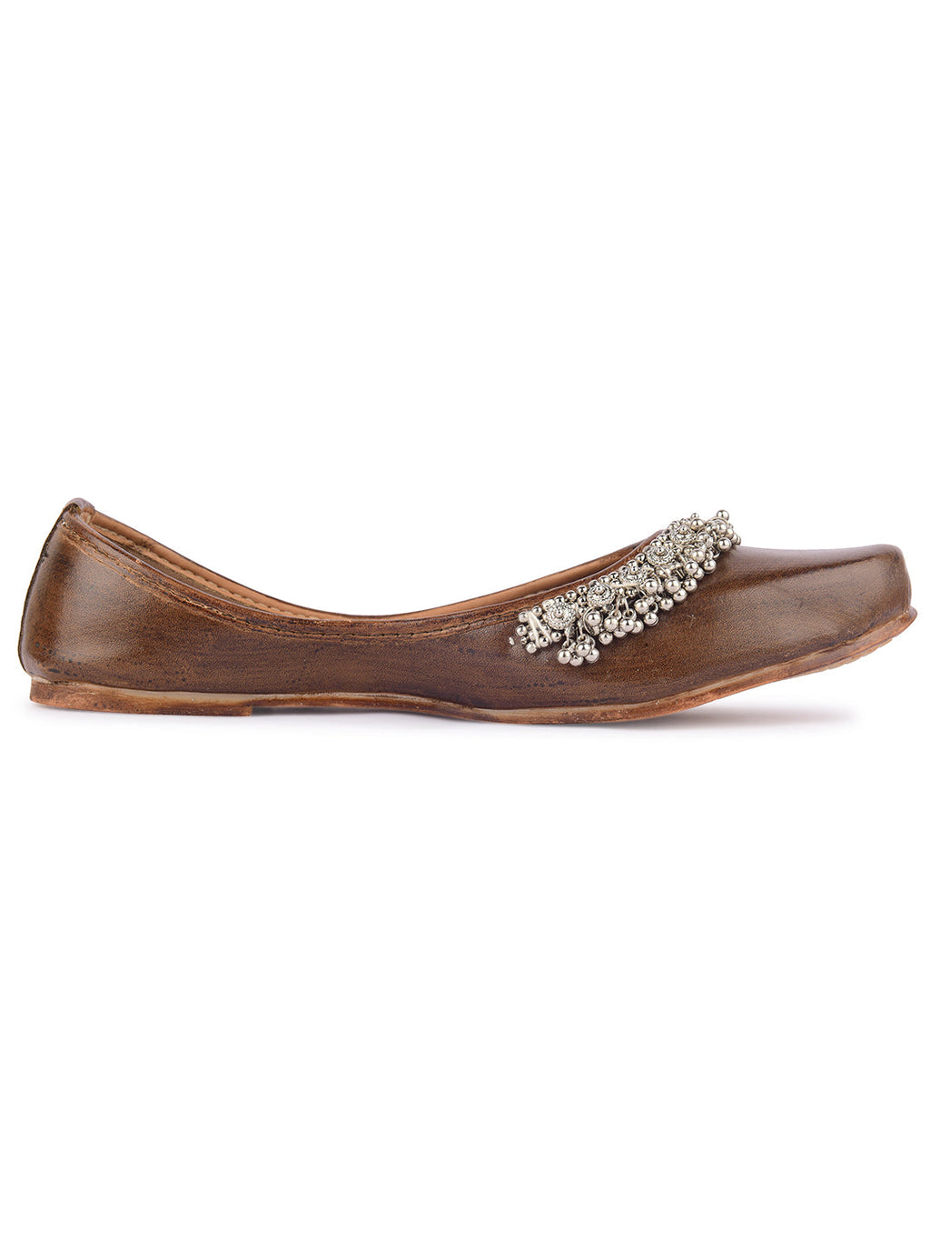 Desi Colour Women Indian Ethnic Footwear-Brown Gungroo
