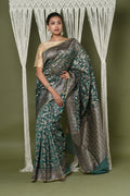 Very Much Indian Exclusive High Quality Handloom Banarasi Cotton Saree with Beautiful Abstract Print.