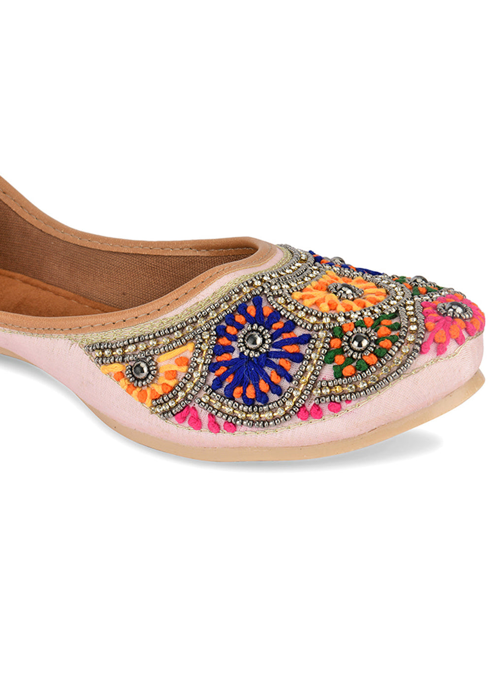Desi Colour Women Indian Ethnic Footwear-Pink Multi Colour