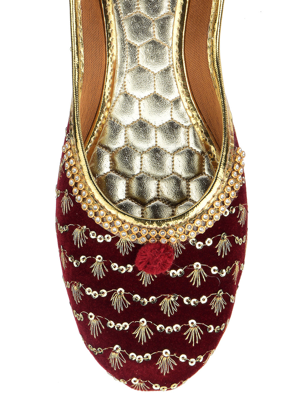 Desi Colour Women Indian Ethnic Footwear-Maroon Star