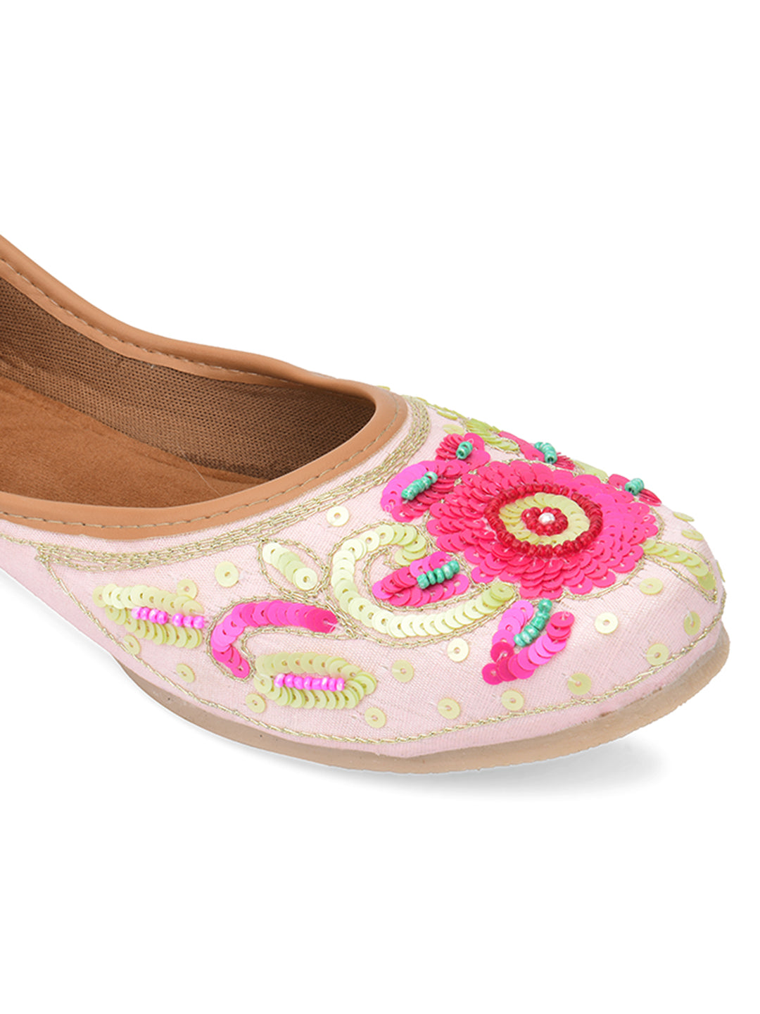 Desi Colour Women Indian Ethnic Footwear-Pink Multi