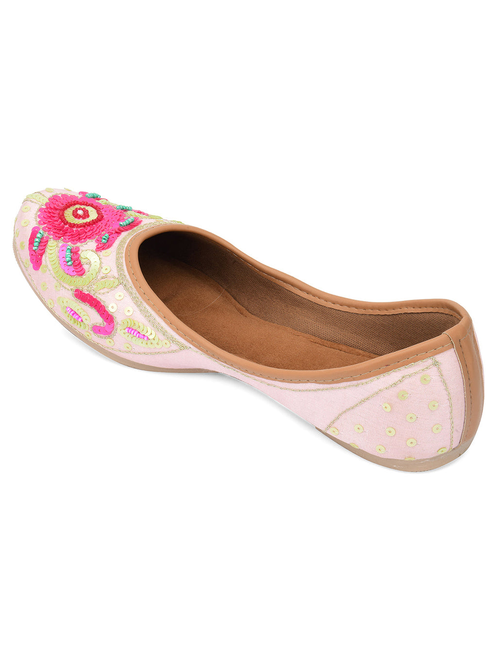 Desi Colour Women Indian Ethnic Footwear-Pink Multi