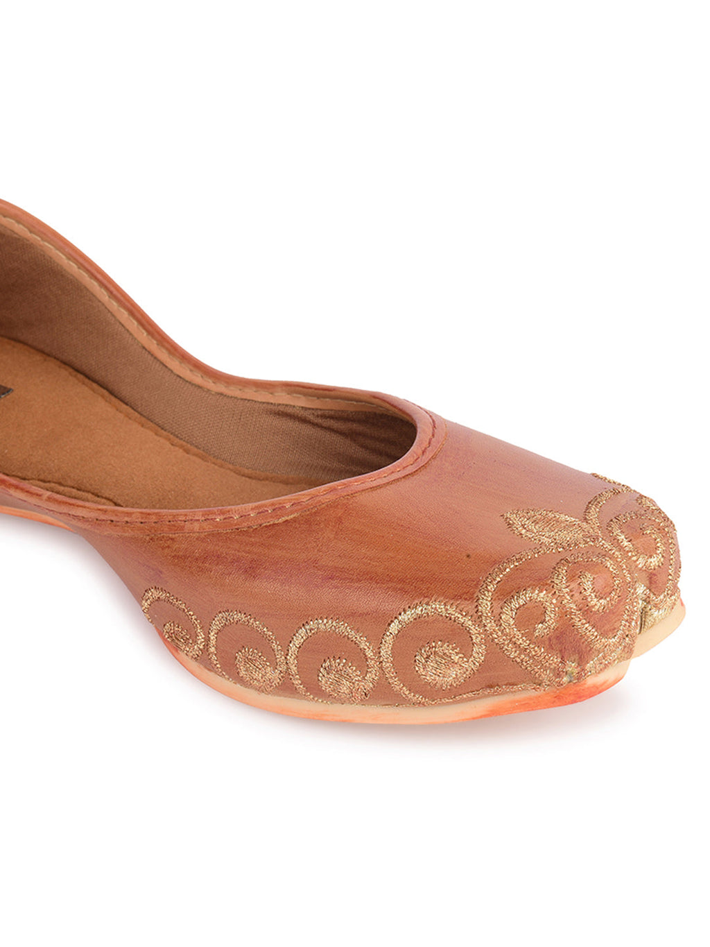 Desi Colour Women Indian Ethnic Footwear-Polish-Light Brown 1