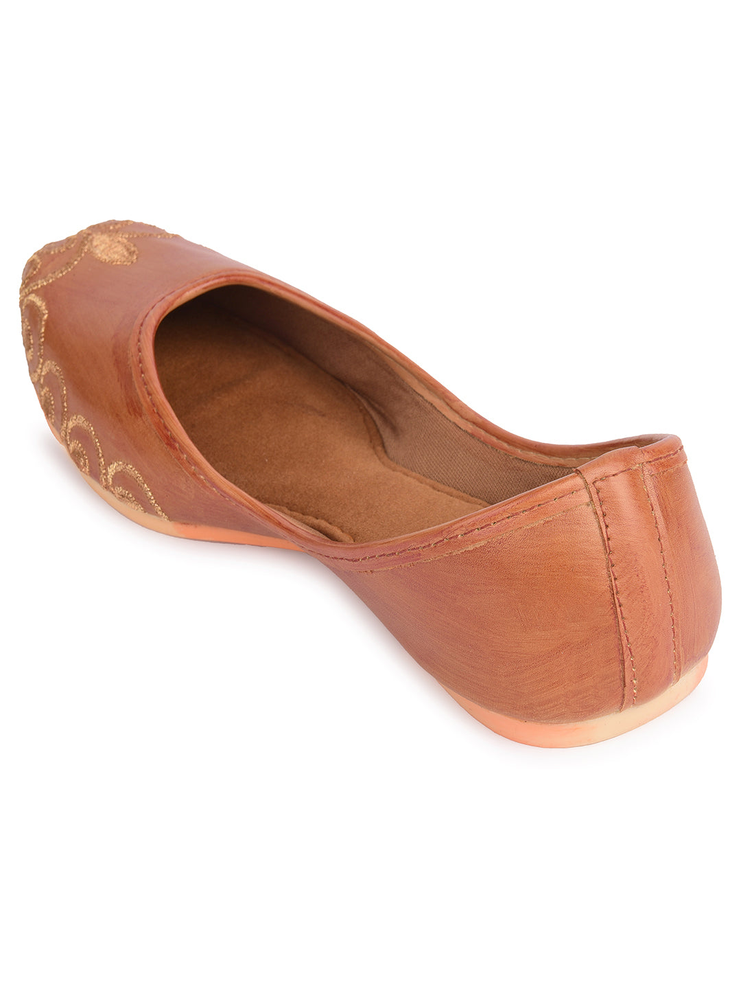 Desi Colour Women Indian Ethnic Footwear-Polish-Light Brown 1