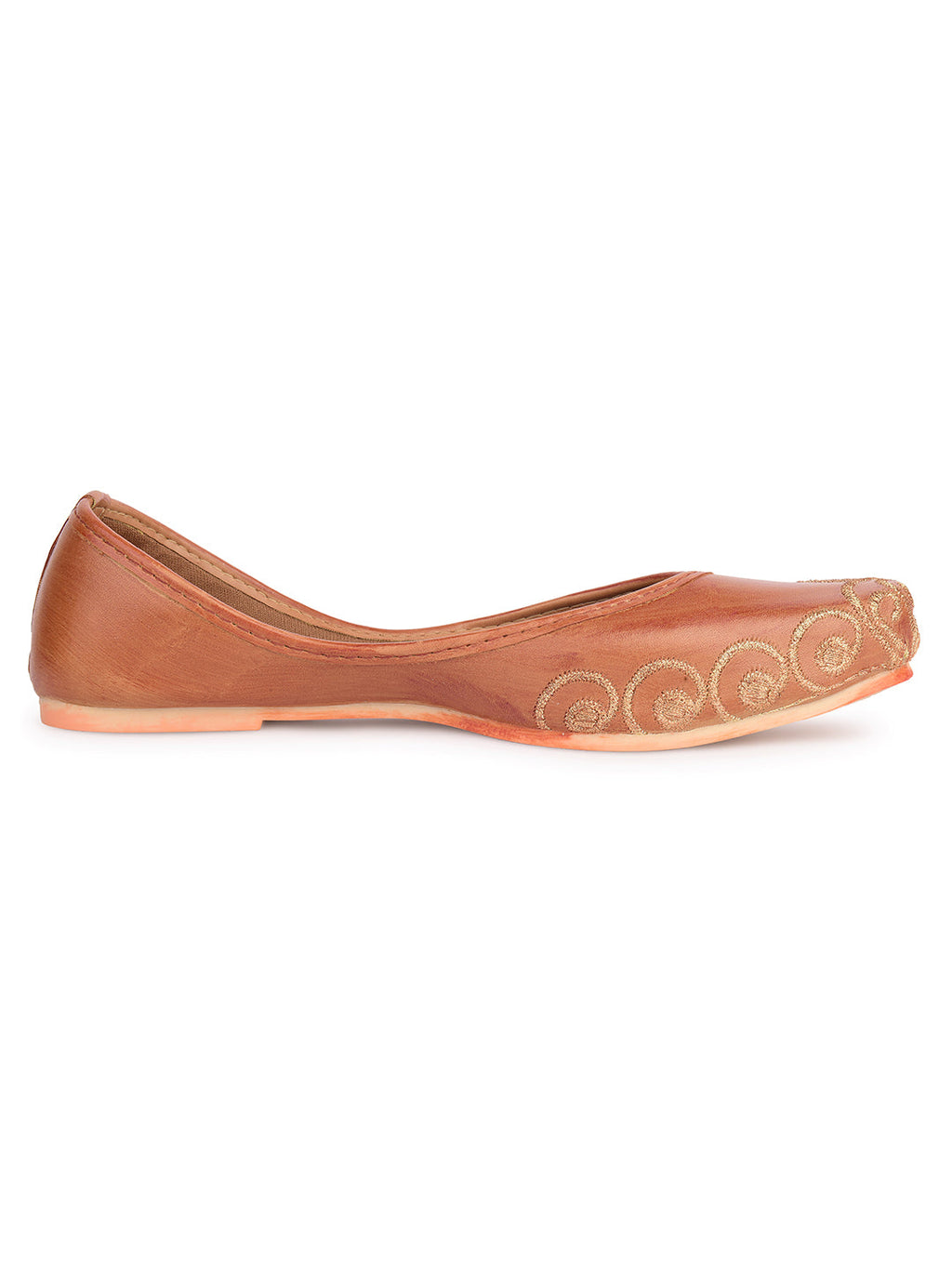 Desi Colour Women Indian Ethnic Footwear-Polish-Light Brown 1