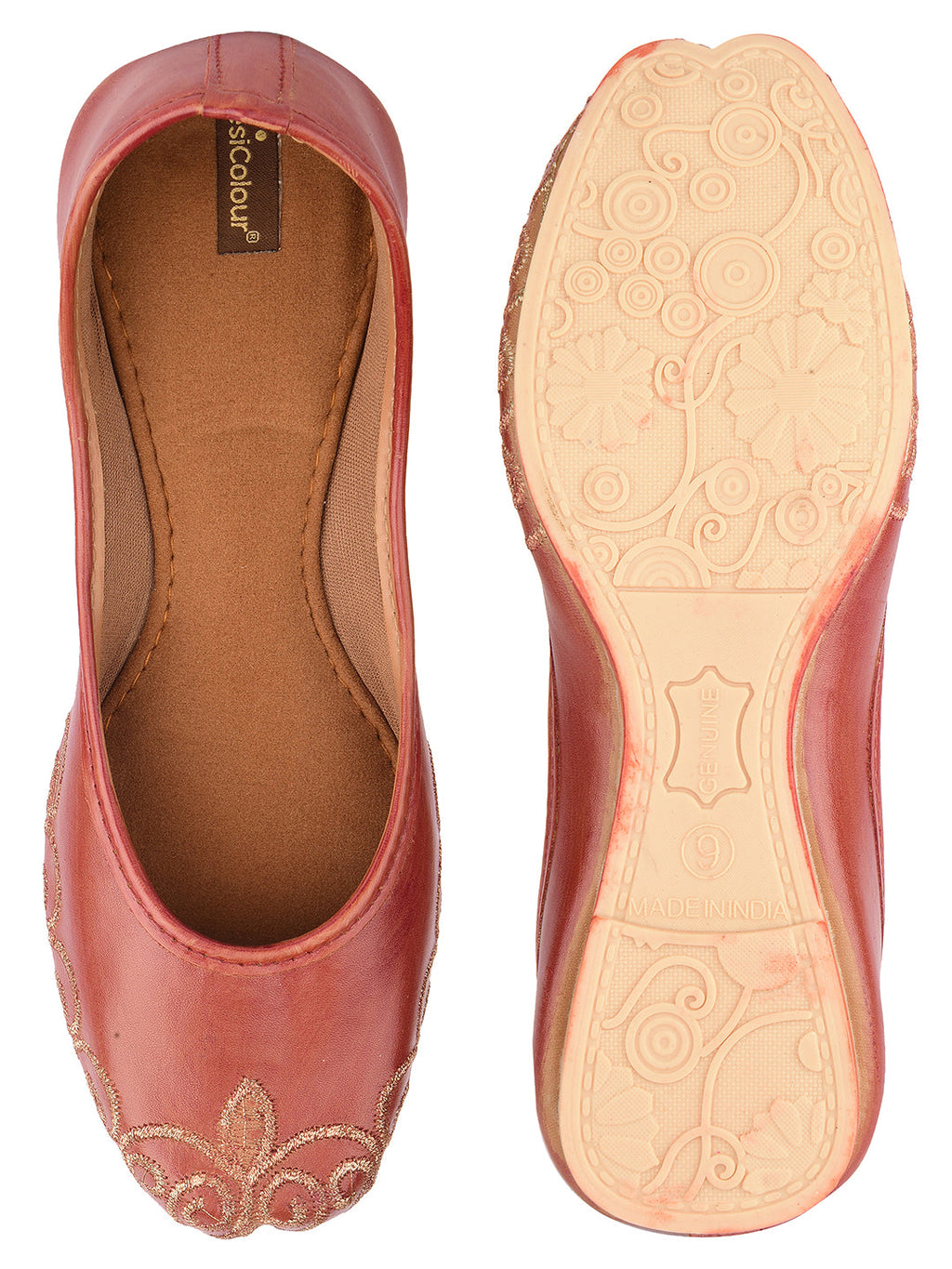 Desi Colour Women Indian Ethnic Footwear-Polish-Dark Brown 1