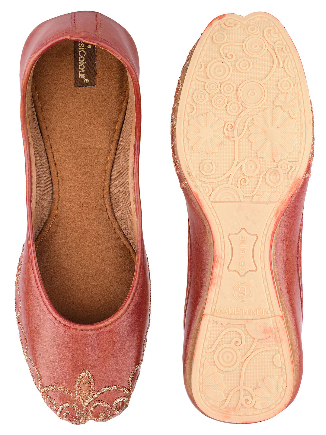 Desi Colour Women Indian Ethnic Footwear-Polish-Dark Brown 1