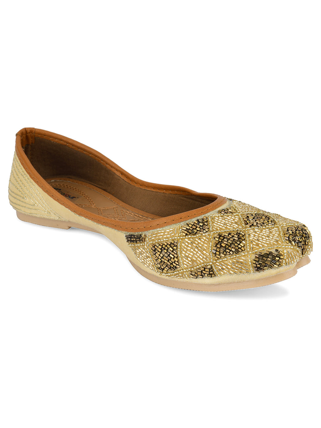 Desi Colour Women Indian Ethnic Footwear-Rhombus-Copper