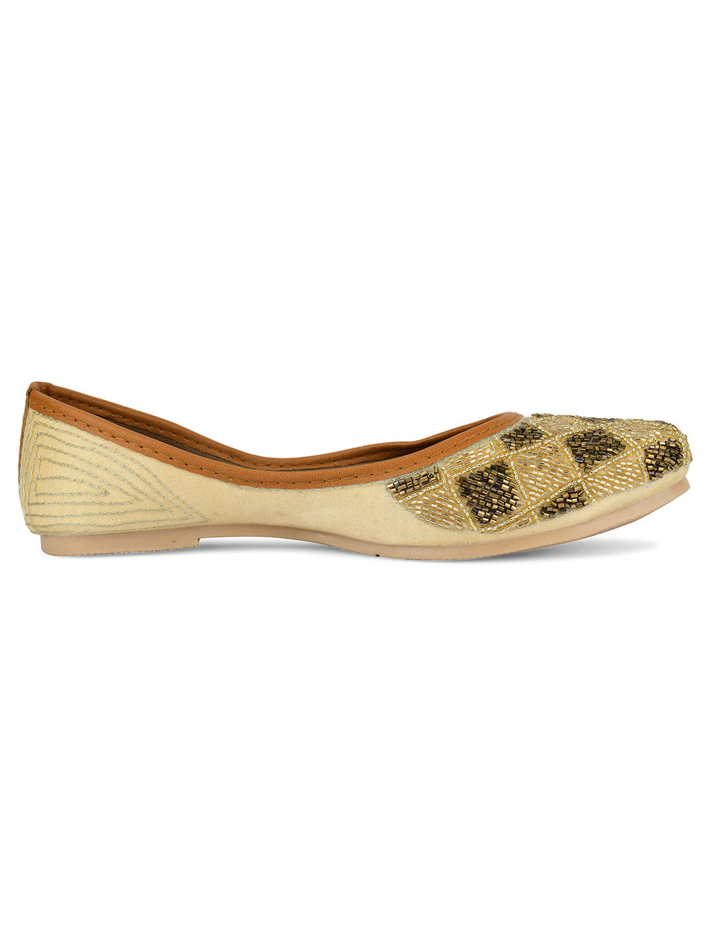 Desi Colour Women Indian Ethnic Footwear-Rhombus-Copper